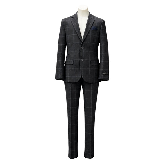 Leo & Zachary Charcoal Dual Stitch Slim Fit 2-Piece Suit