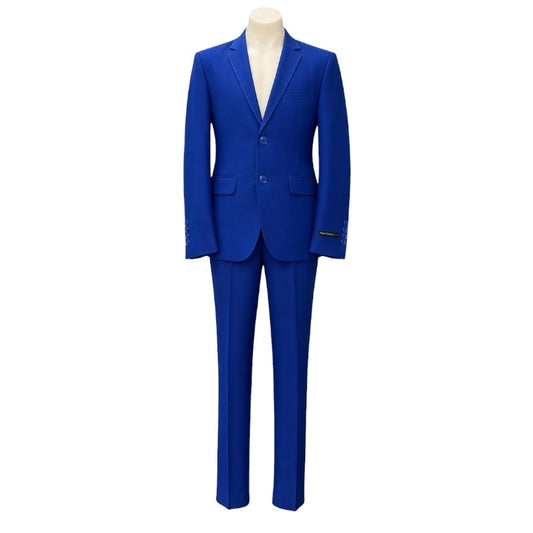 Mavezzano Royal Blue Slim Fit 2-Piece Suit w/ Pick Stitching