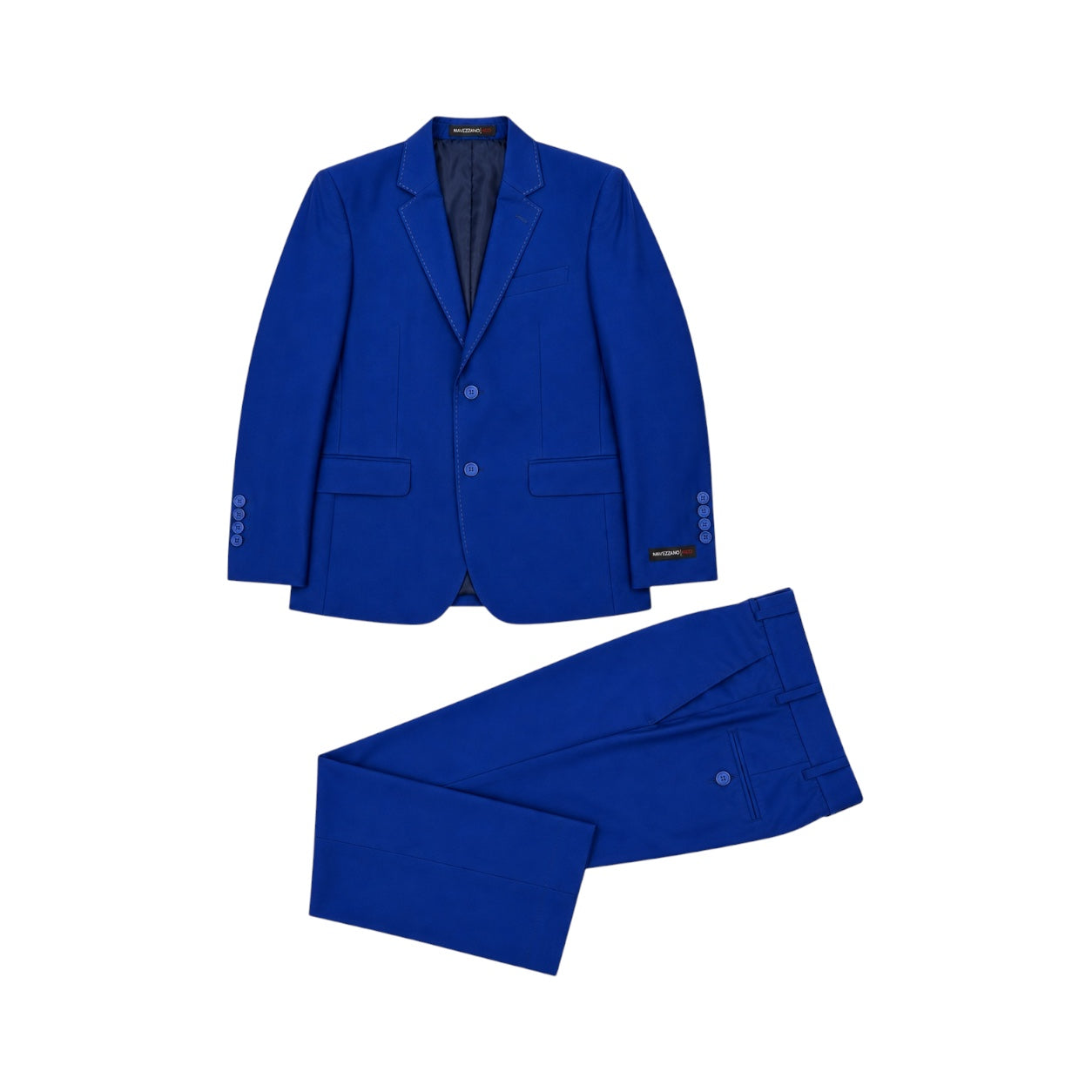 Mavezzano Royal Blue Slim Fit 2-Piece Suit w/ Pick Stitching