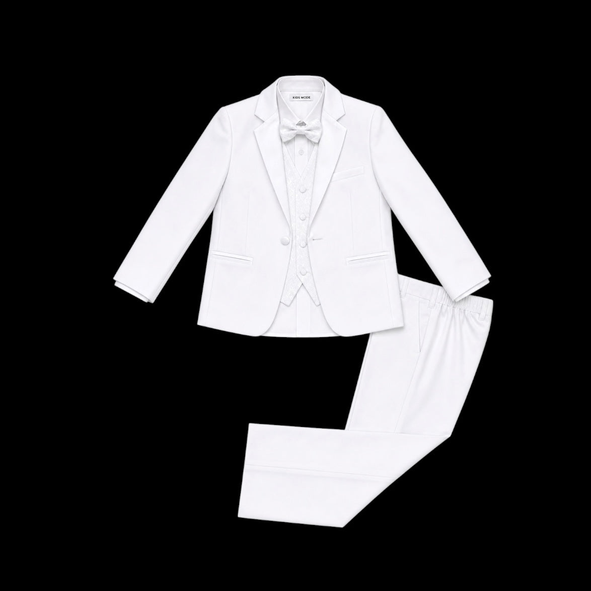Kids Mode White Paisley 5-Piece Boys Tuxedo