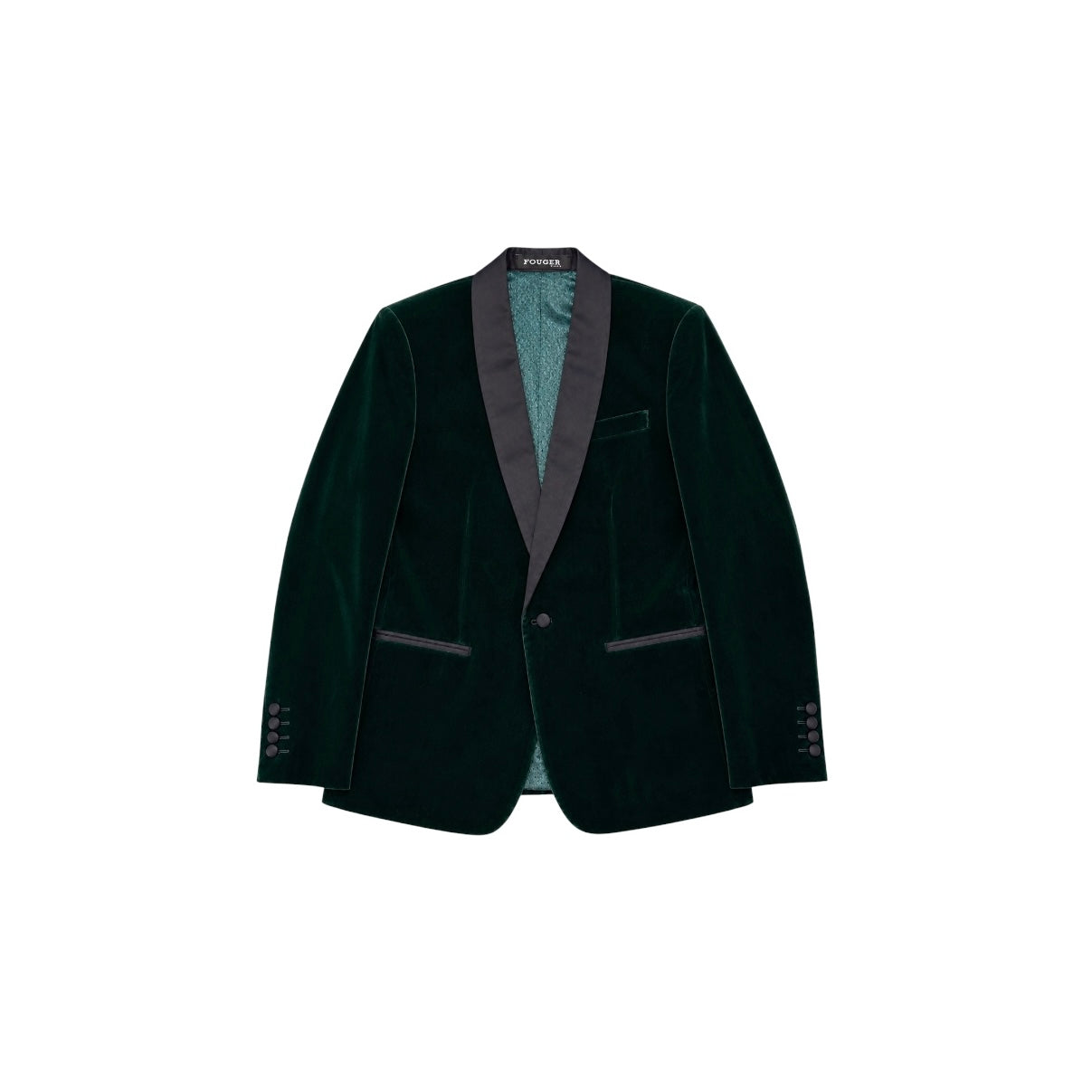 Fouger U.S.A. Hunter Green Velvet Slim Fit Boys Blazer