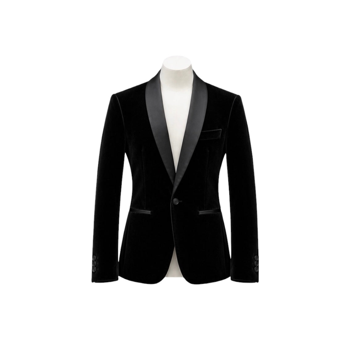 Fouger U.S.A. Black Velvet Slim Fit Boys Blazer