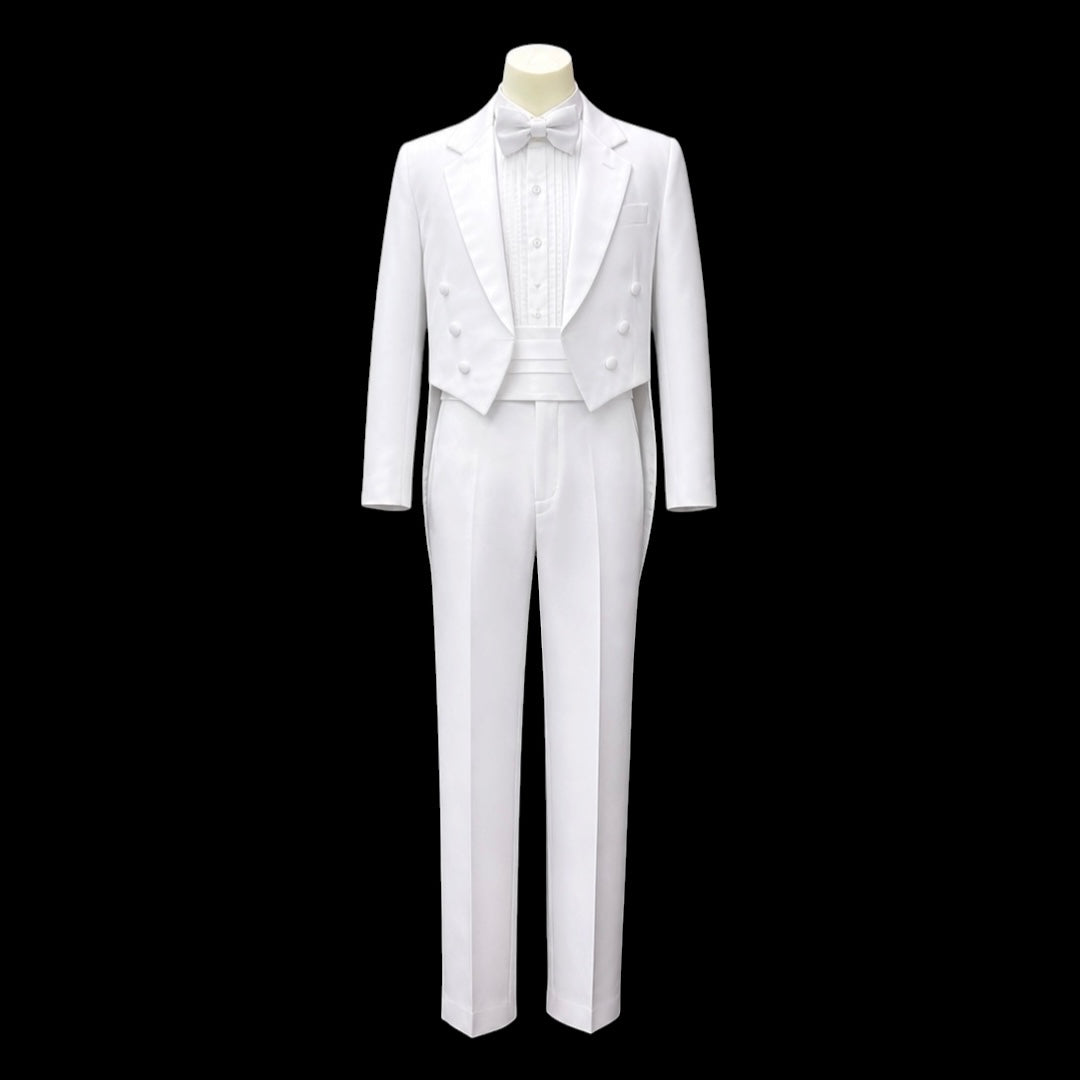 Kids Mode 5-Piece White Tail Tuxedo Set