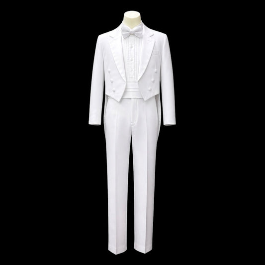 Kids Mode 5-Piece White Tail Tuxedo Set