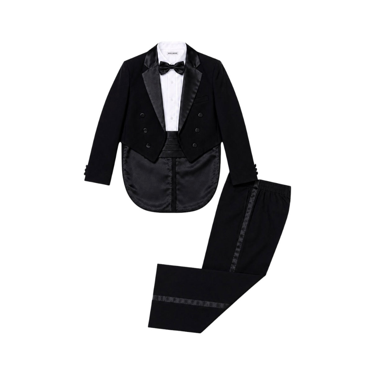 Kids Mode 5-Piece Black Tail Tuxedo Set