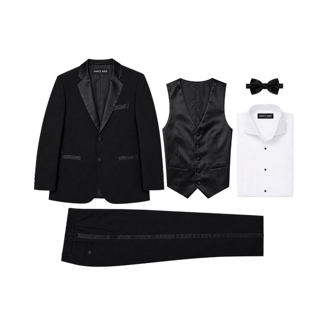Fancy Kids 5-Piece Black Tuxedo Set