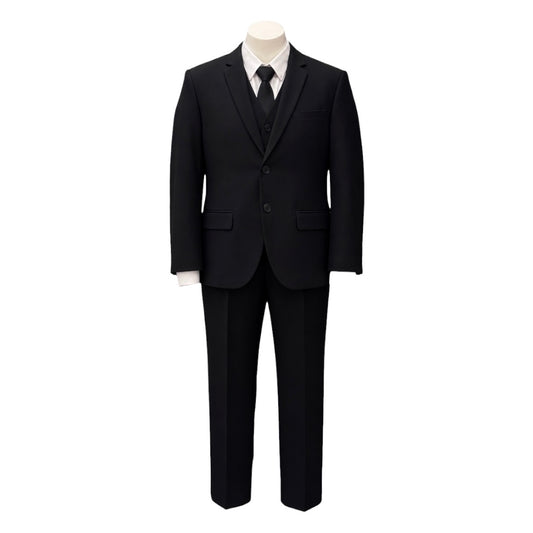 Cole & Mavezzano Husky Fit Boys 5-Piece Black Suit