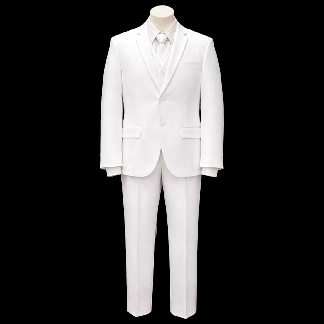 Cole & Mavezzano Husky Fit Boys 5-Piece White Suit