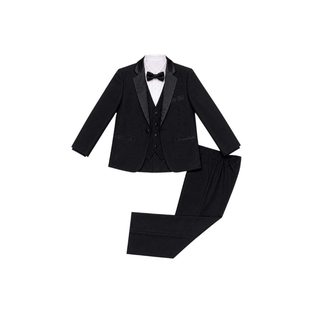 Fancy Kids 5-Piece Black Tuxedo Set
