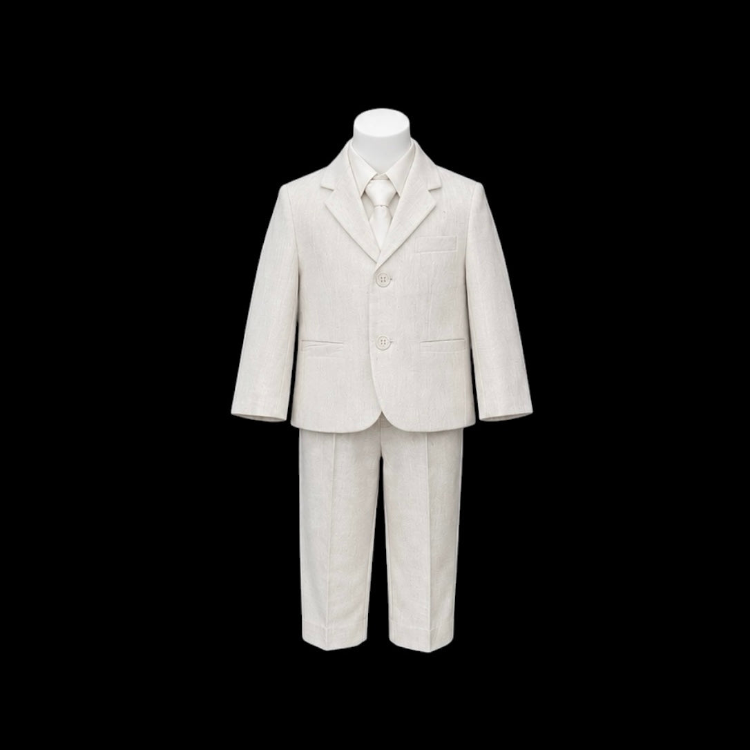 Fancy Kids Off White Linen 5-Piece Baby Suit