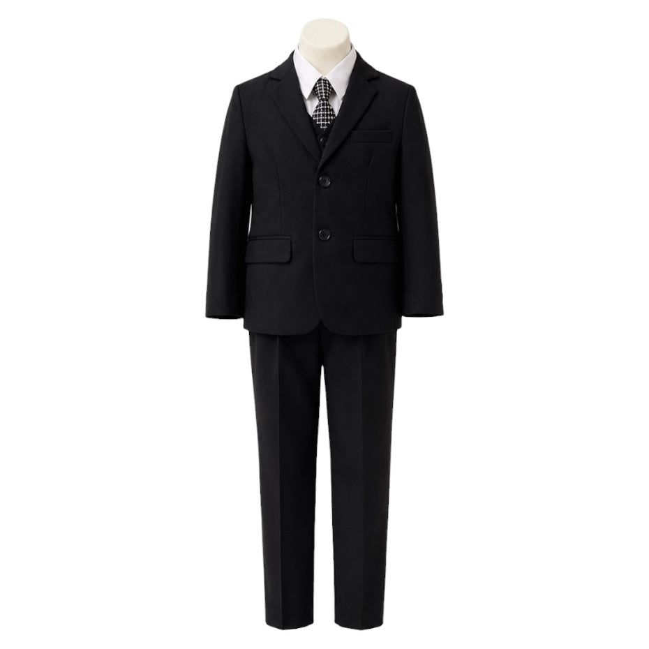 Inspire Boys Classic Fit 5-Piece Black Suit