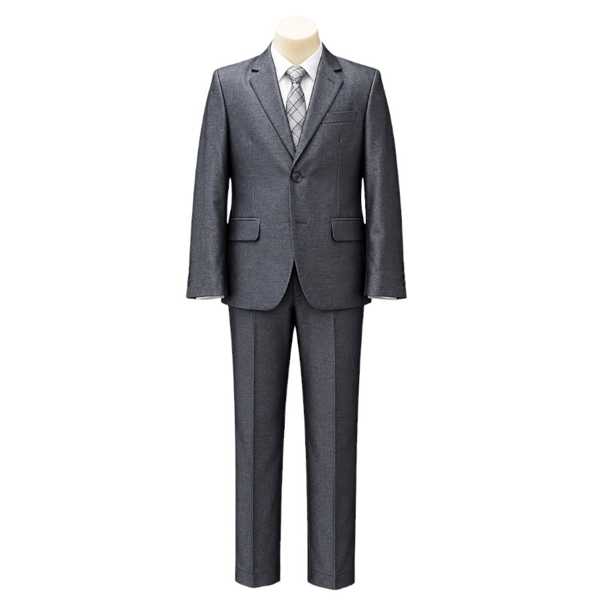 Fancy Kids Classic Fit 5-Piece Silver Suit