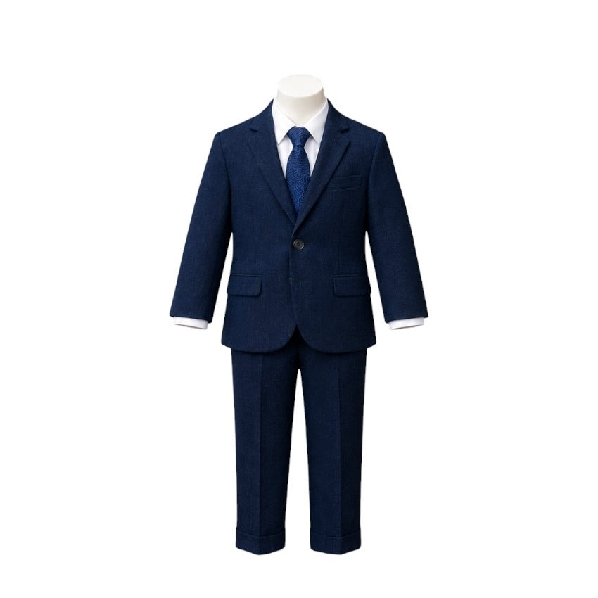 Fancy Kids 5-Piece Pattern Navy Baby Suit