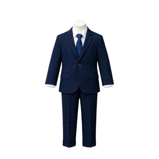 Fancy Kids 5-Piece Pattern Navy Baby Suit