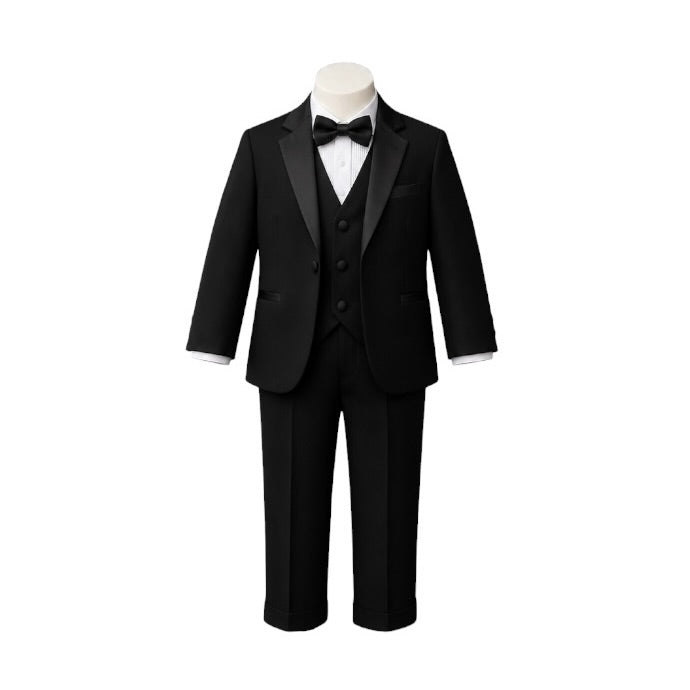Fancy Kids 5-Piece Black Tuxedo Set