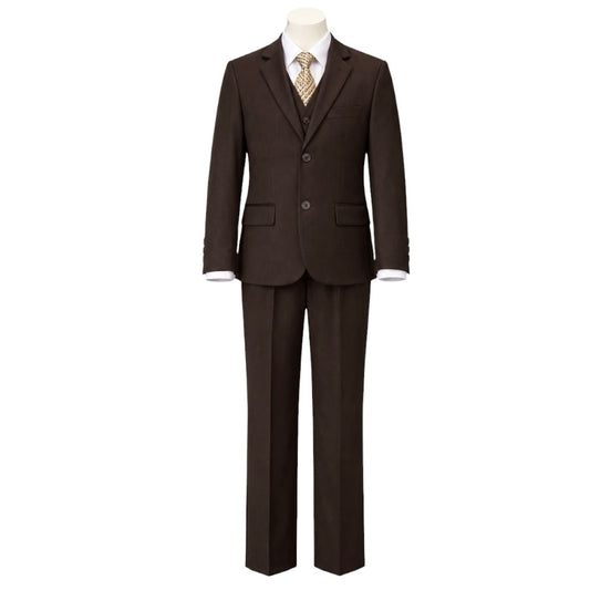 Mini World Modern Fit 5-Piece Brown Suit