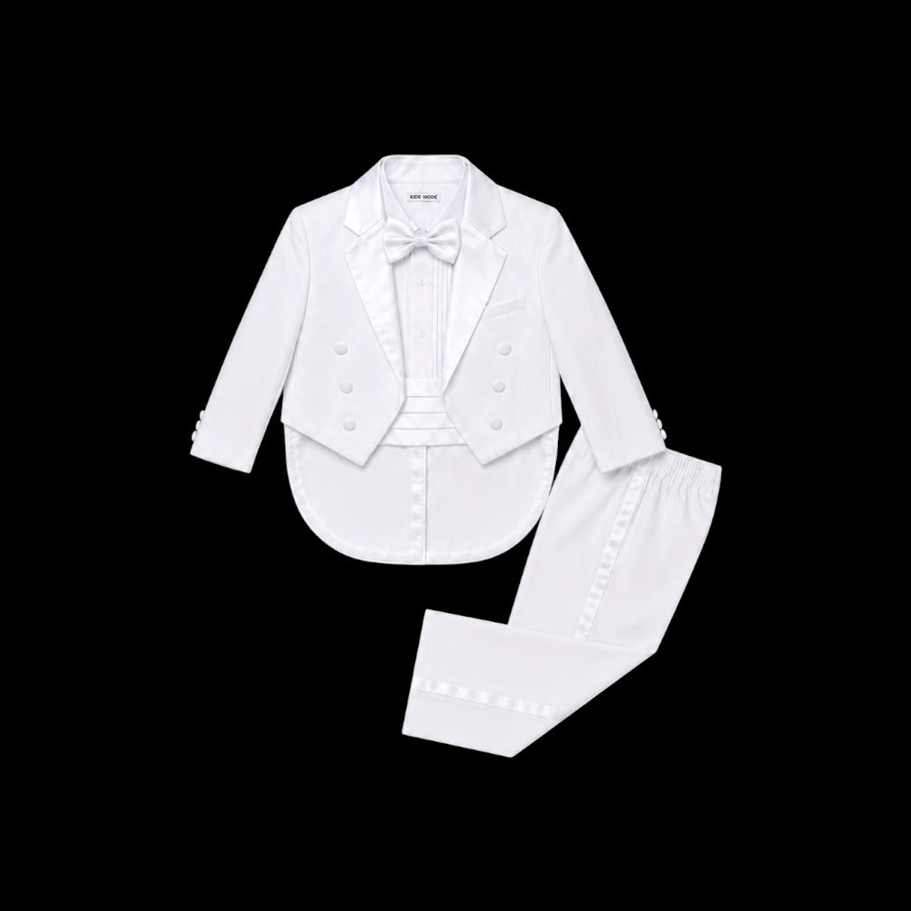 Baby Mode 5-Piece White Tail Tuxedo Set (18-24 months)