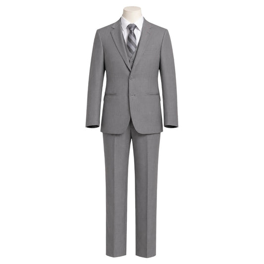 Fancy Kids Modern Fit 5-Piece Light Grey Suit