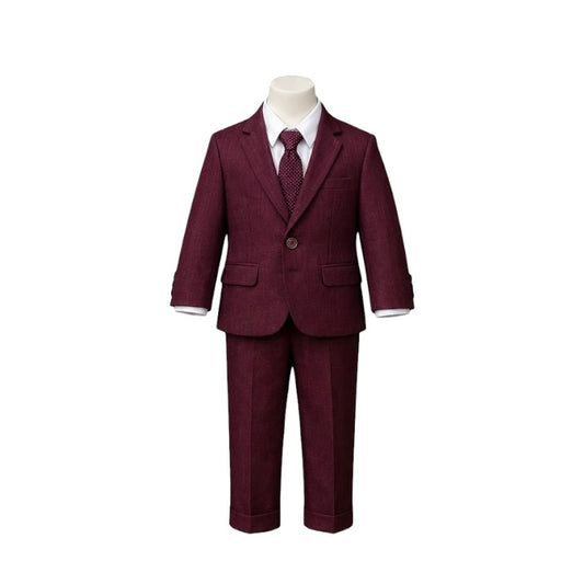 Fancy Kids 5-Piece Burgundy Baby Suit