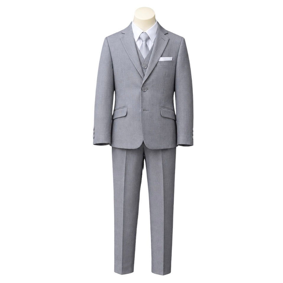 Debonair Slim Fit 7-Piece Light Grey Suit