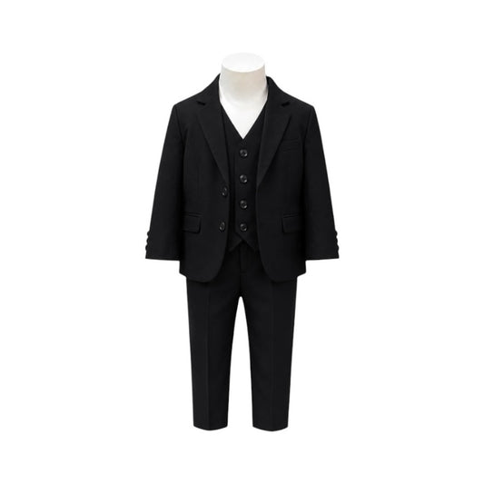 Fouger U.S.A. Baby Boys Black Slim Modern Fit 3-Piece Suit