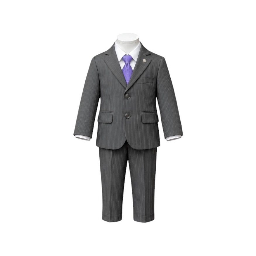 Mini World Baby 5-Piece Grey Pinstripe Suit Set (12-18 months)