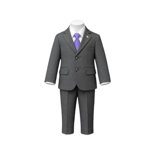 Mini World Baby 5-Piece Grey Pinstripe Suit Set (12-18 months)