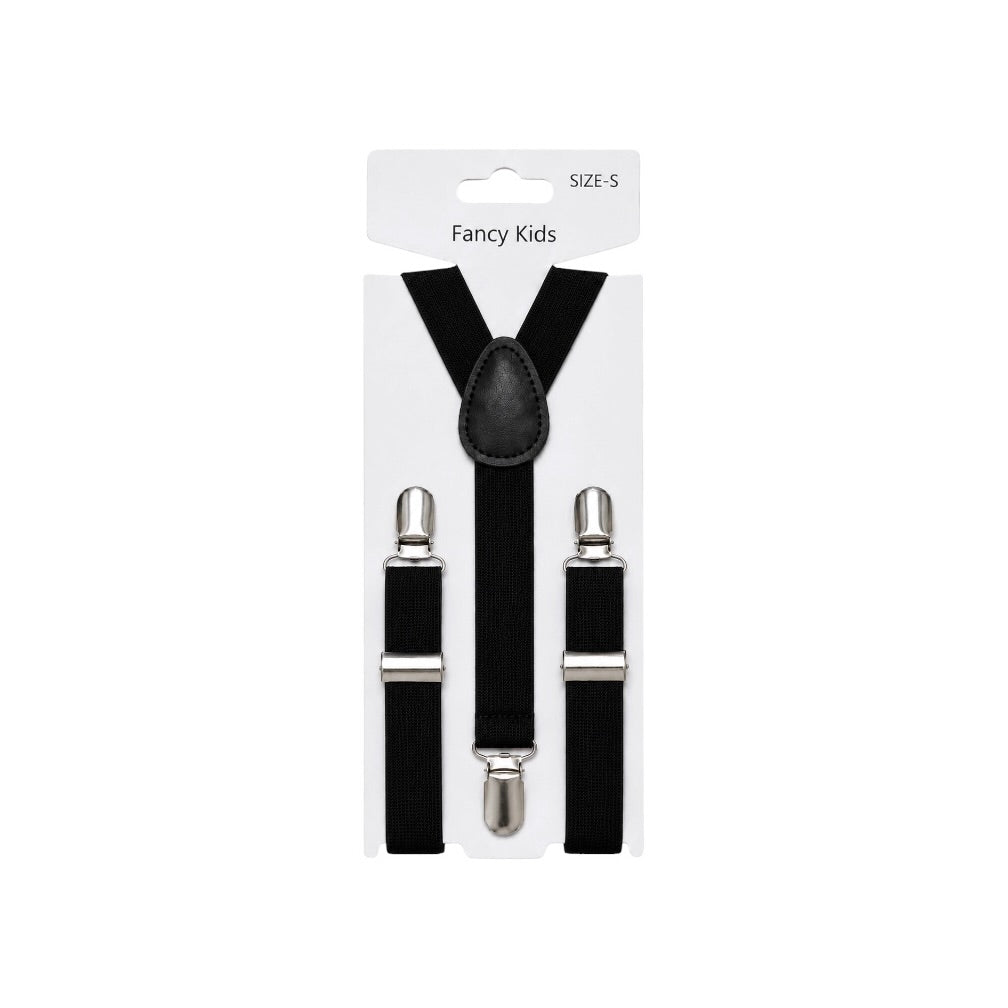 Fancy Kids Boys’ Black Adjustable Suspenders