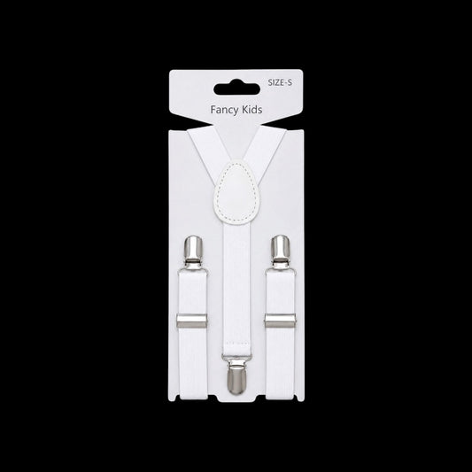 Fancy Kids Boys’ White Adjustable Suspenders