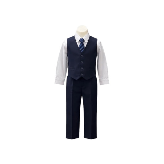 Fancy Kids Baby Navy 4-Piece Formal Vest Set