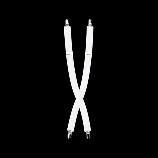 Boys’ White Adjustable Suspenders