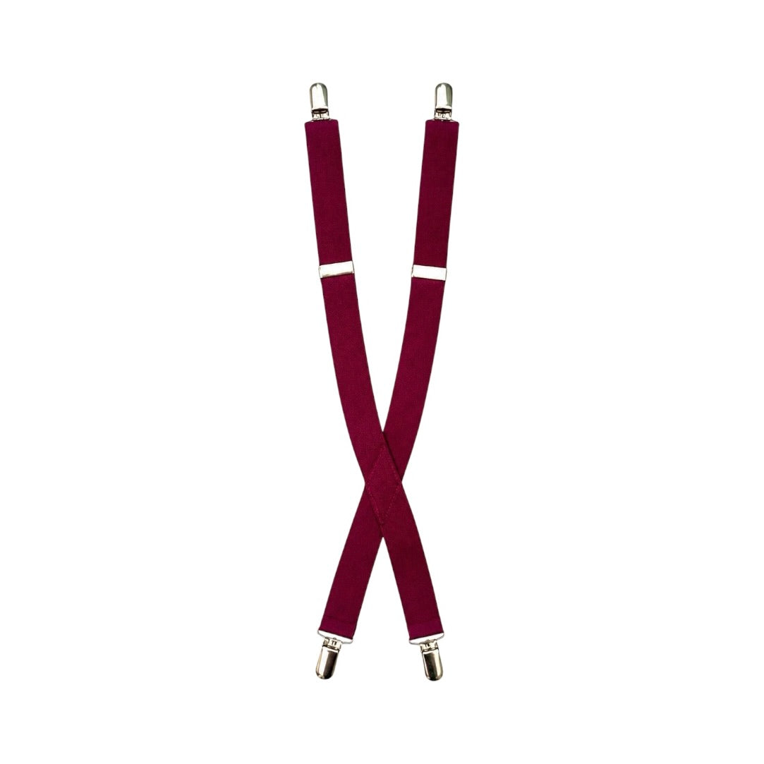 Boys’ Burgundy Adjustable Suspenders