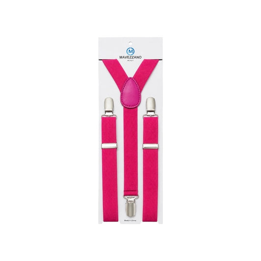 Mavezzano Boys’ Hot Pink Adjustable Suspenders