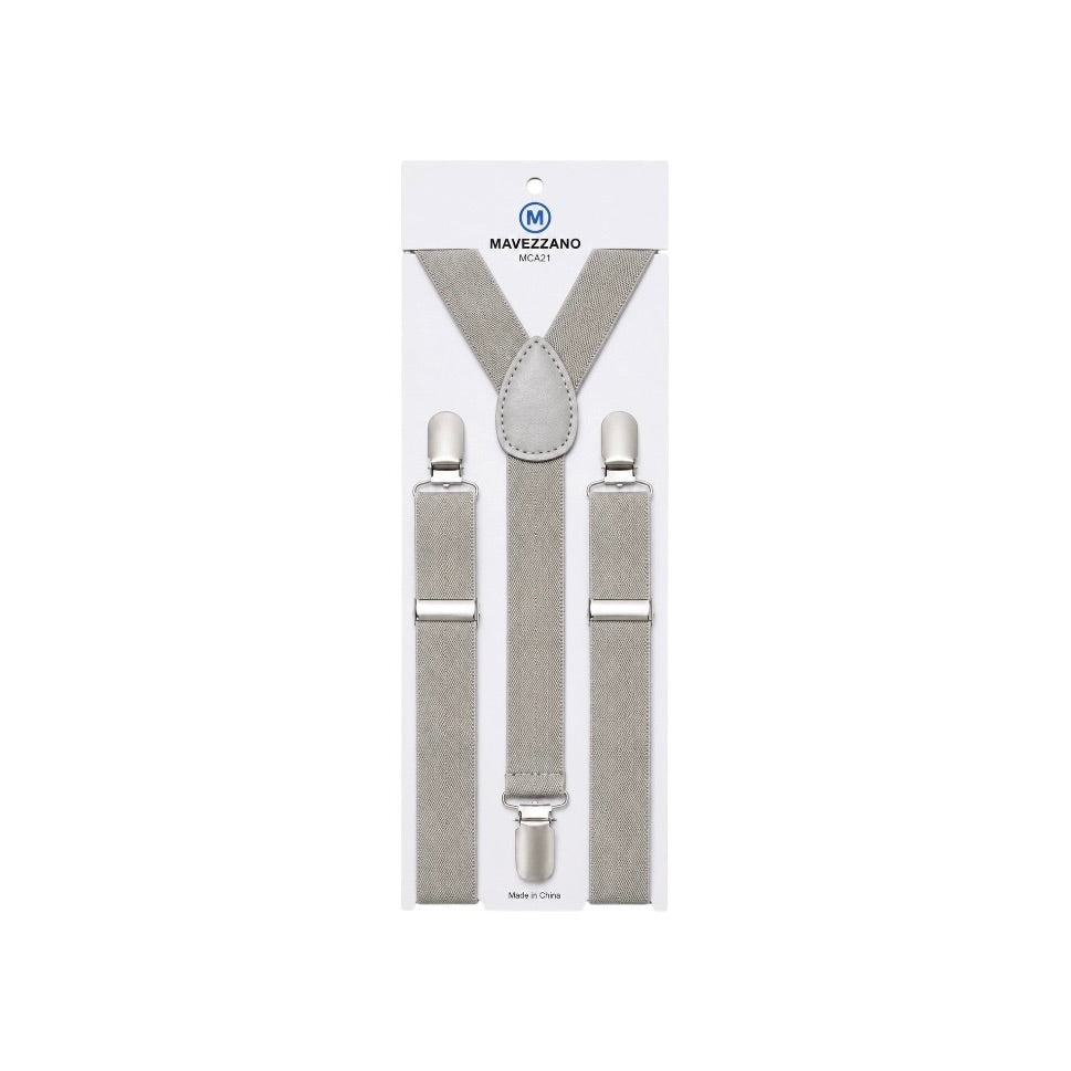 Mavezzano Boys’ Grey Adjustable Suspenders