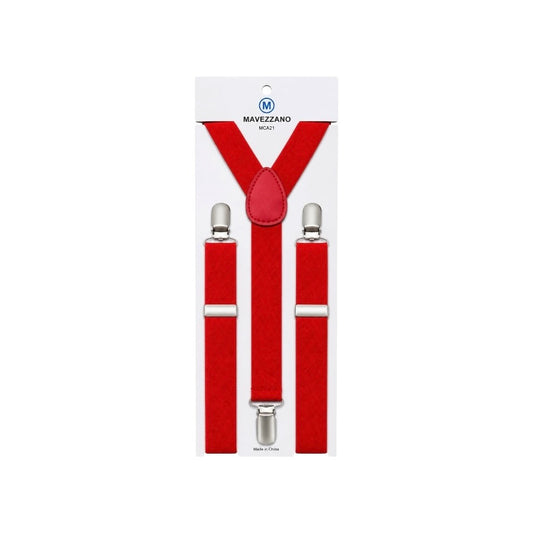 Mavezzano Boys’ Red Adjustable Suspenders