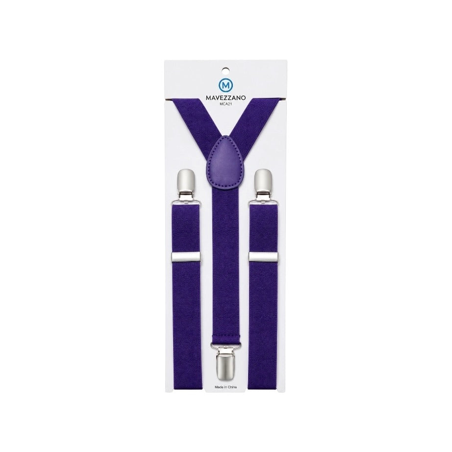 Mavezzano Boys’ Purple Adjustable Suspenders