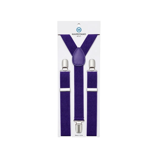 Mavezzano Boys’ Purple Adjustable Suspenders