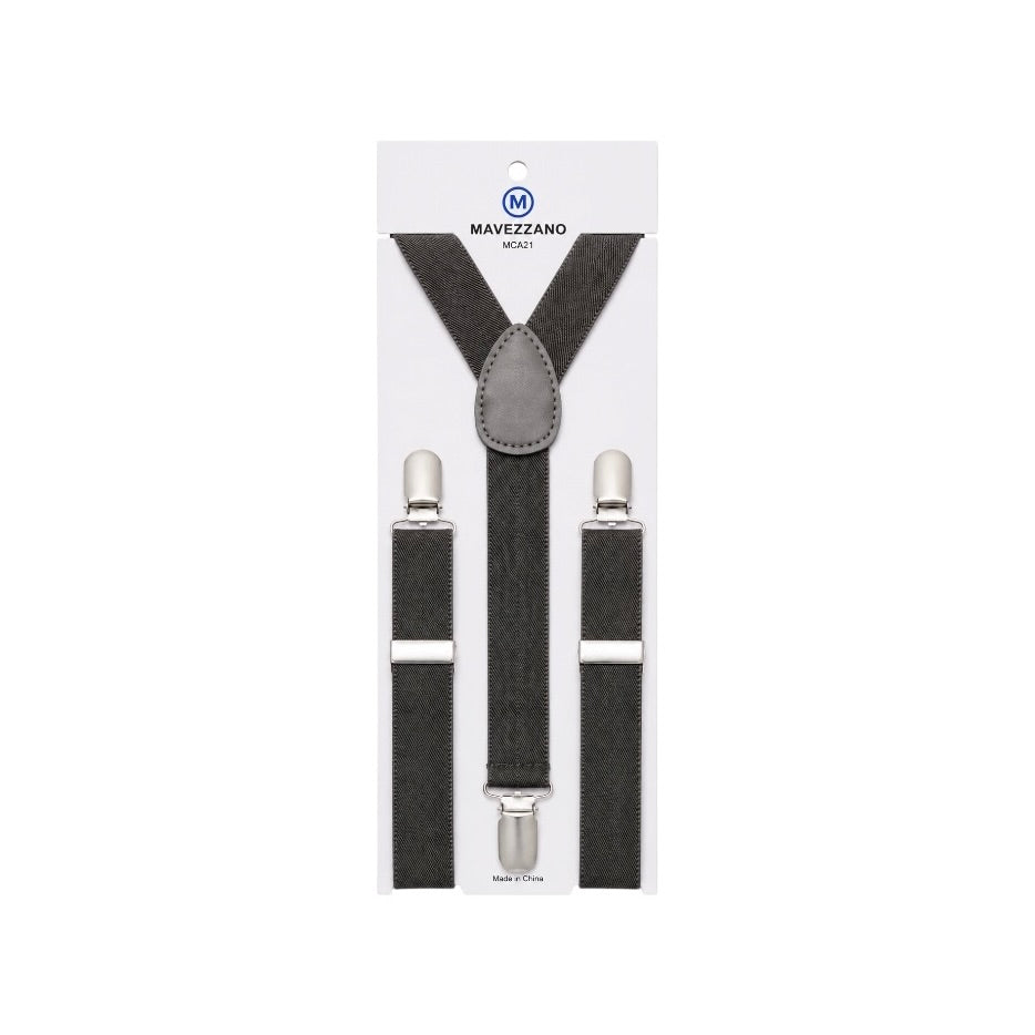Mavezzano Boys’ Charcoal Adjustable Suspenders