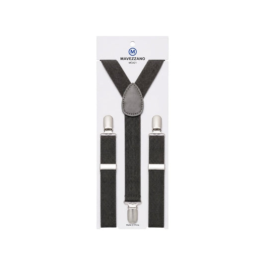 Mavezzano Boys’ Charcoal Adjustable Suspenders
