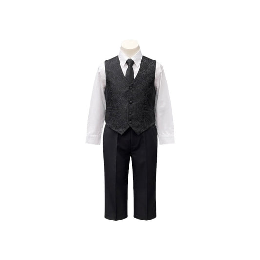 Kids Mode Baby Black Paisley 4-Piece Vest Set