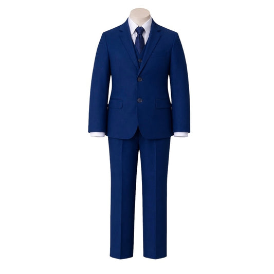 Fancy Kids Husky Fit Boys 5-Piece Teal Suit