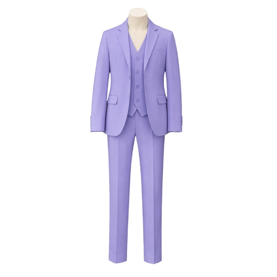 Fouger U.S.A. Boys Lilac Slim Fit 3-Piece Suit