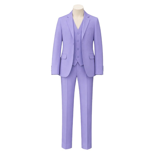 Fouger U.S.A. Boys Lilac Slim Fit 3-Piece Suit