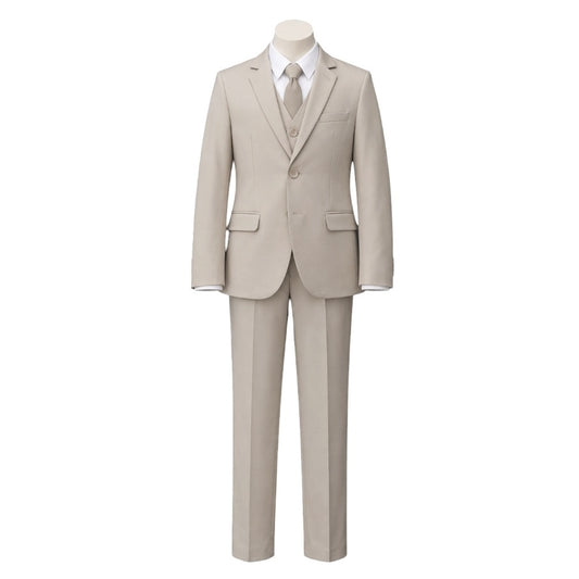 Jewels & Gents Modern Fit Khaki 5-Piece Suit