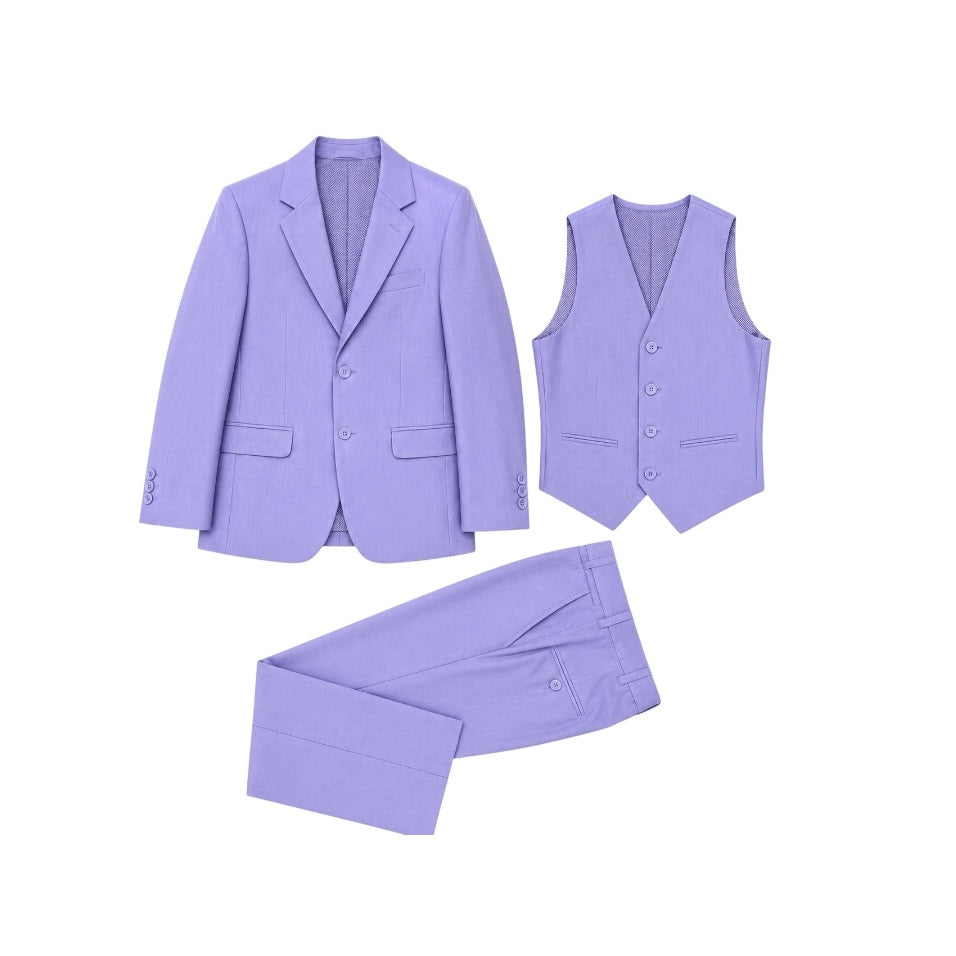 Fouger U.S.A. Boys Lilac Slim Fit 3-Piece Suit