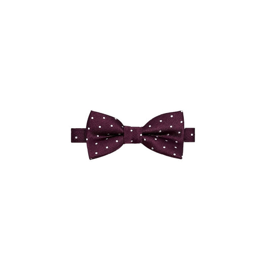 Burgundy Polka Dot Adjustable Bow Tie