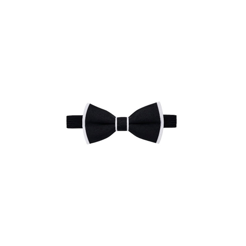 Boys Two-Tone Black & White Adjustable Bow Tie