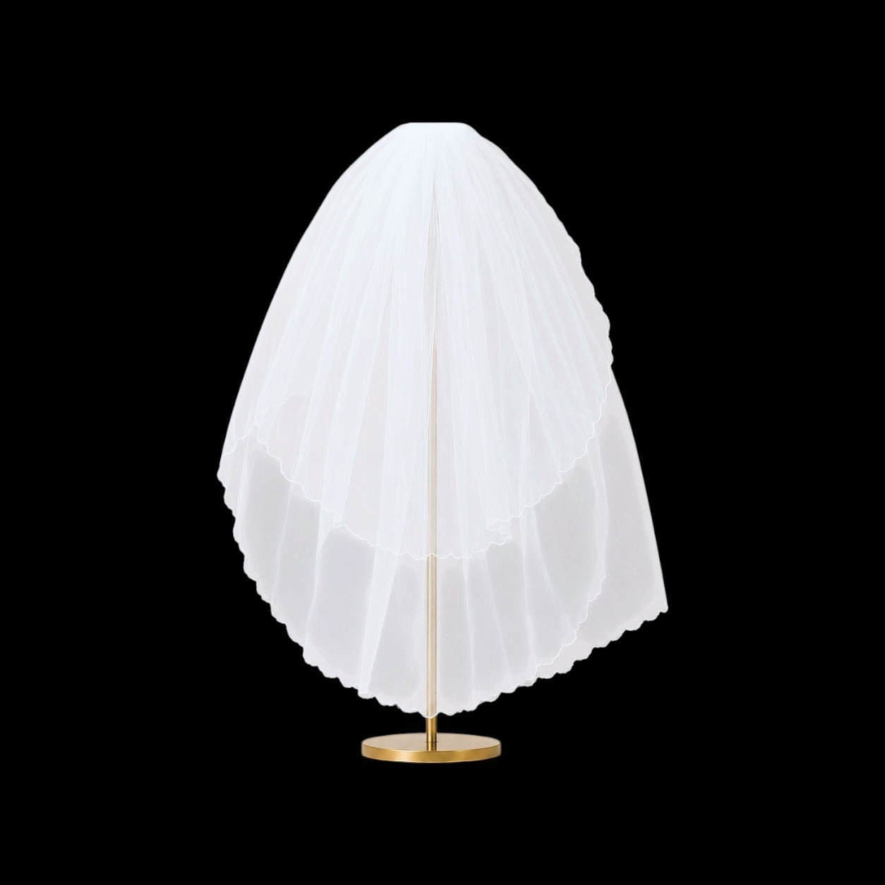 White First Communion Veil with Lace Trim & Attached Comb