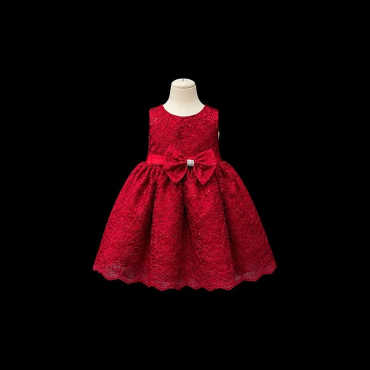 Red Lace Sequin Baby Dress w/ Headband (12-18 months)