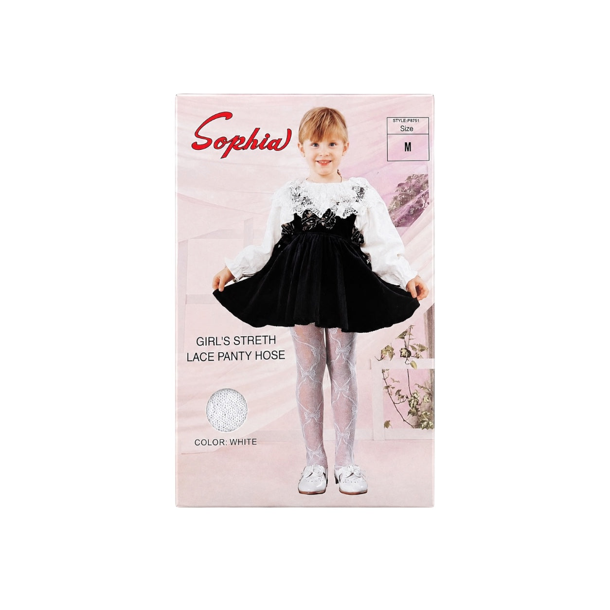 Sophia™ Girls' White Lace Pantyhose